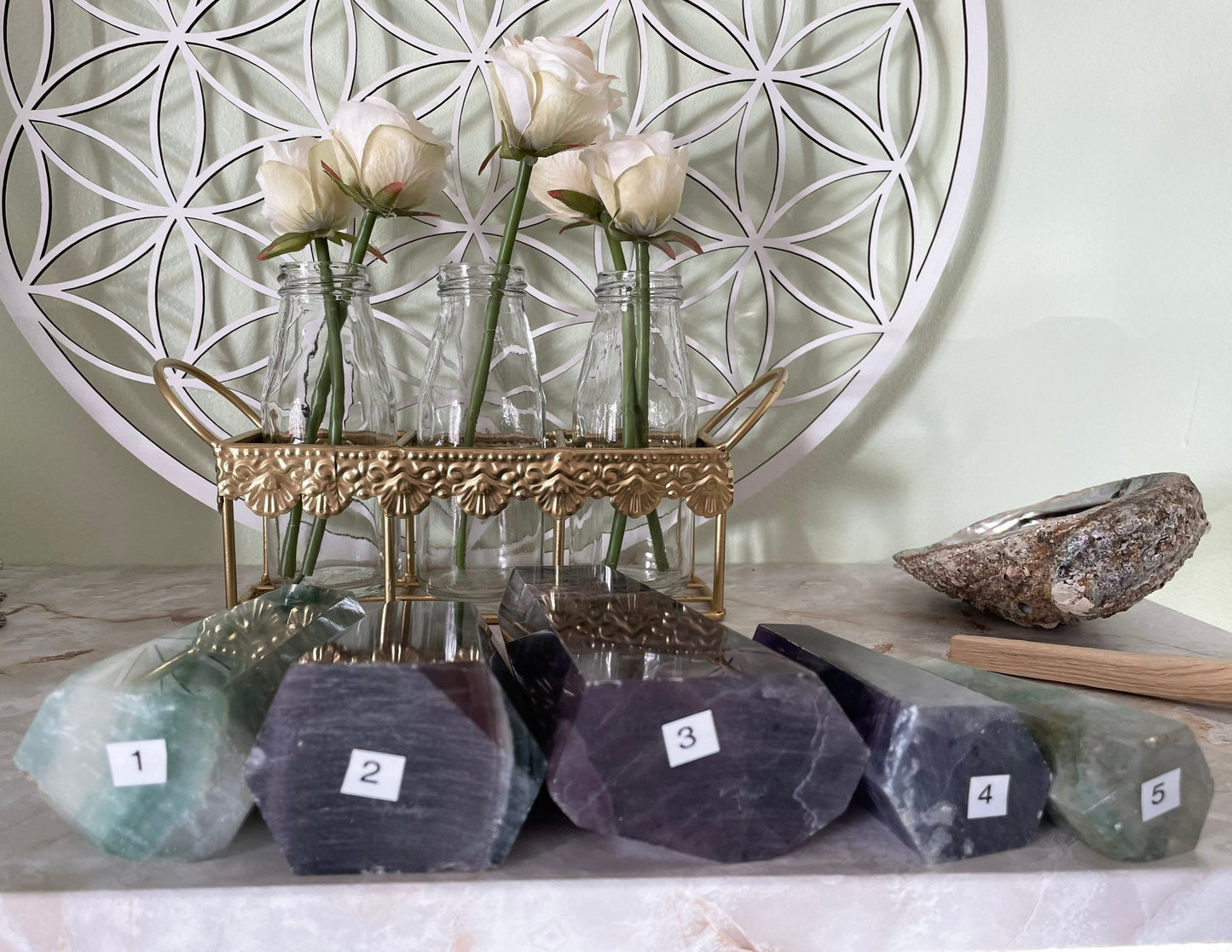 9.2 ounce Rainbow Fluorite point obelisk