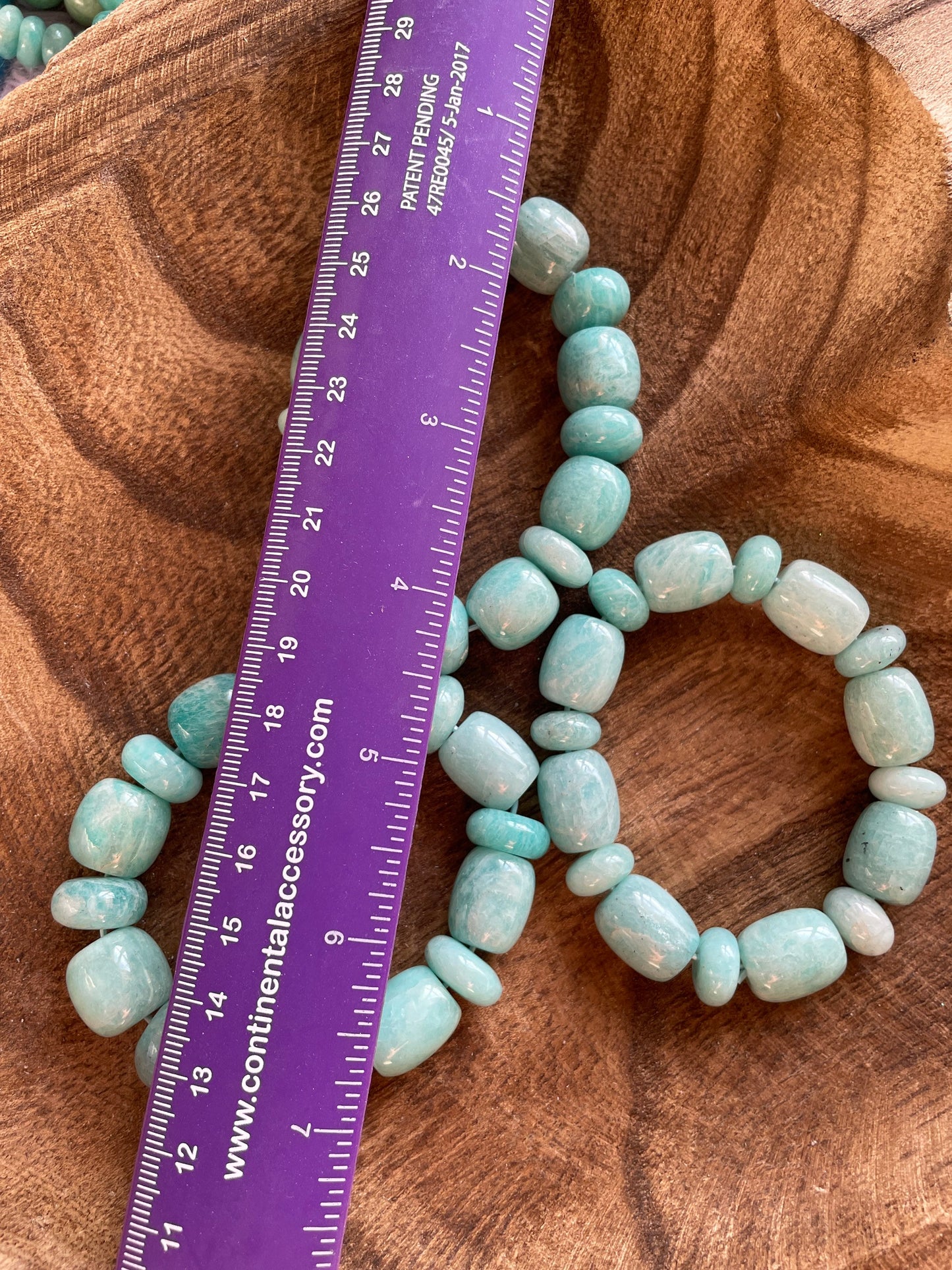 Beautiful beaded Amazonite bracelet with mixed bead shapes and sizes