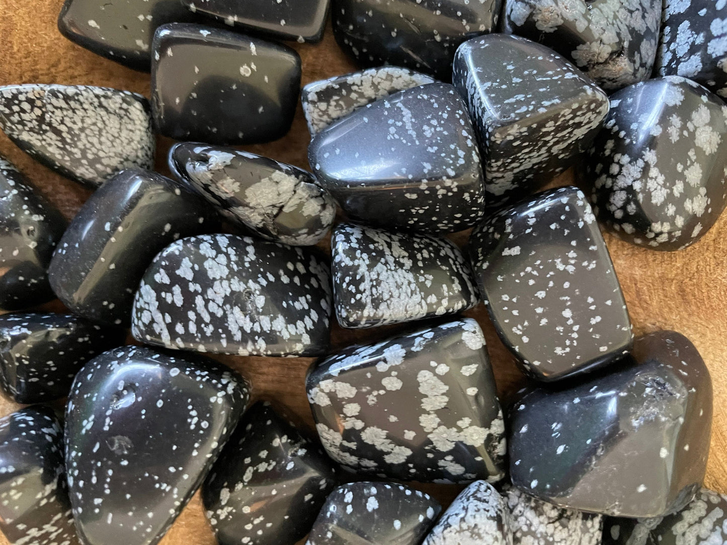 Snowflake Obsidian crystal tumbled stones healing crystals and stones  Snowflake Obsidian chakra crystals minerals and stones