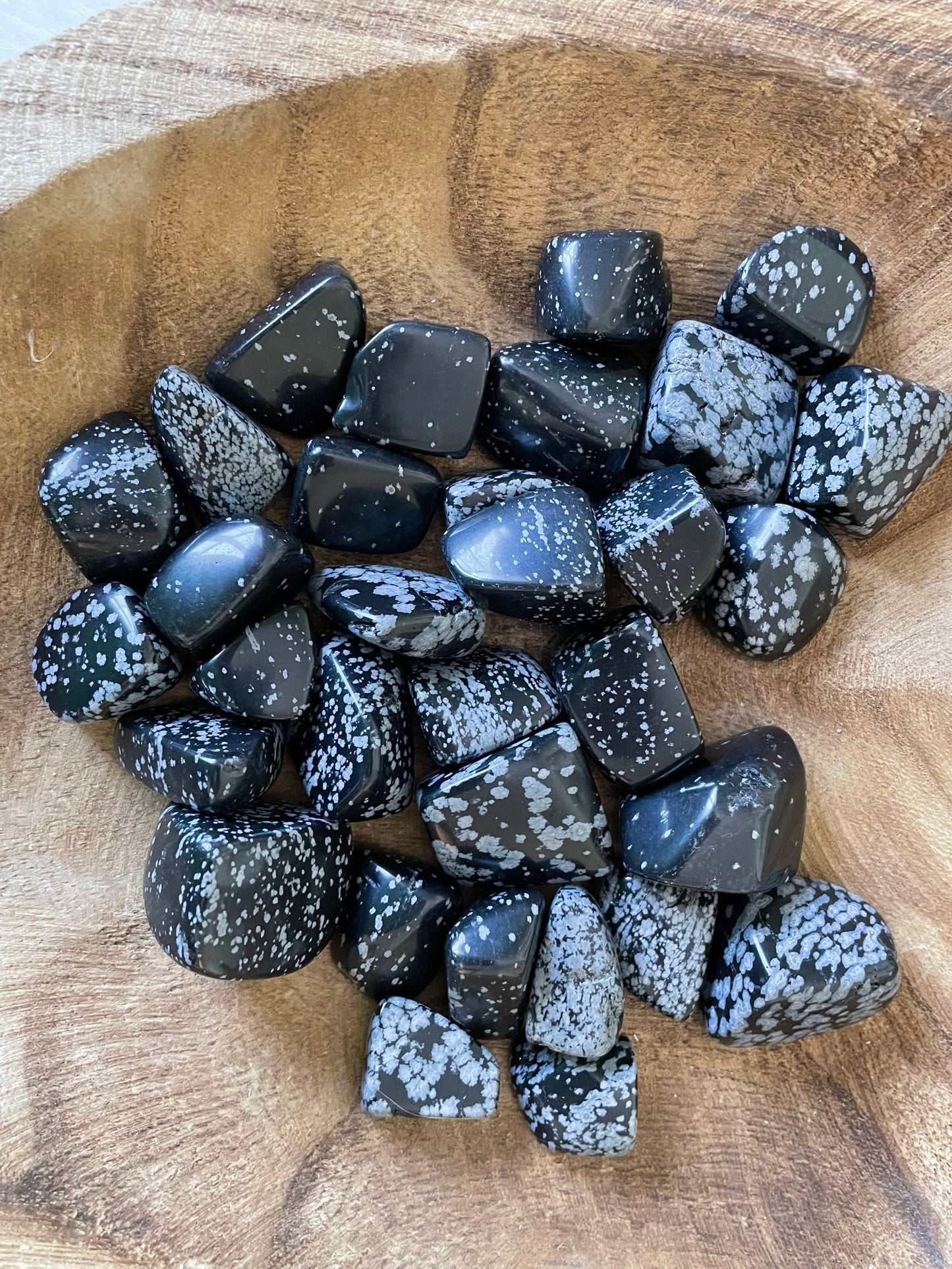 Snowflake Obsidian crystal tumbled stones healing crystals and stones  Snowflake Obsidian chakra crystals minerals and stones