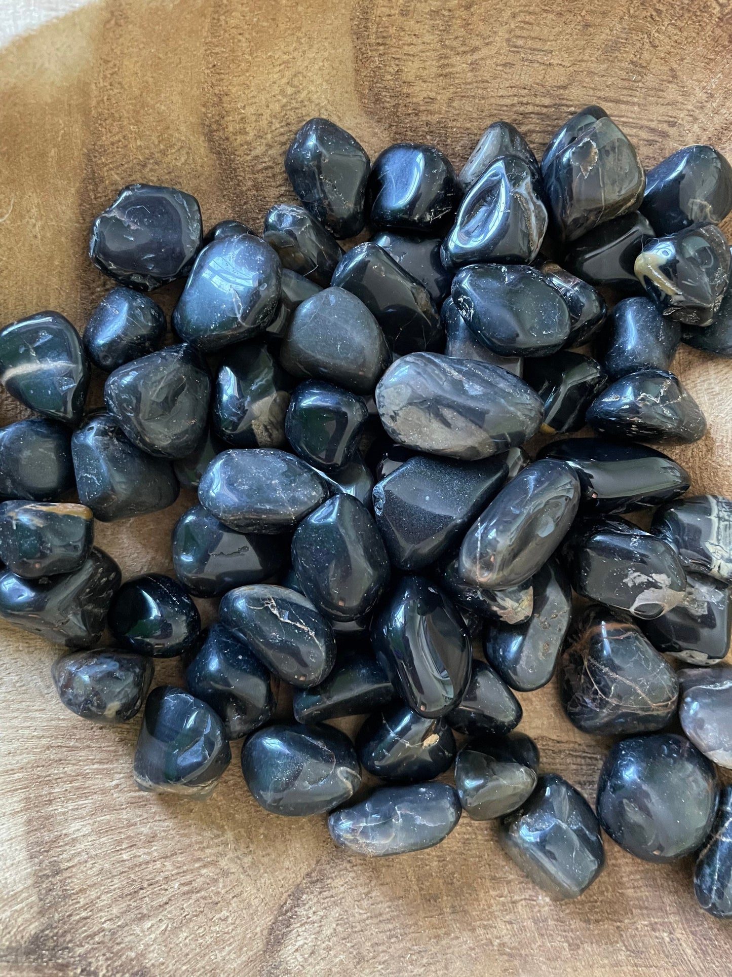 Powerful protective black onyx tumbles large size