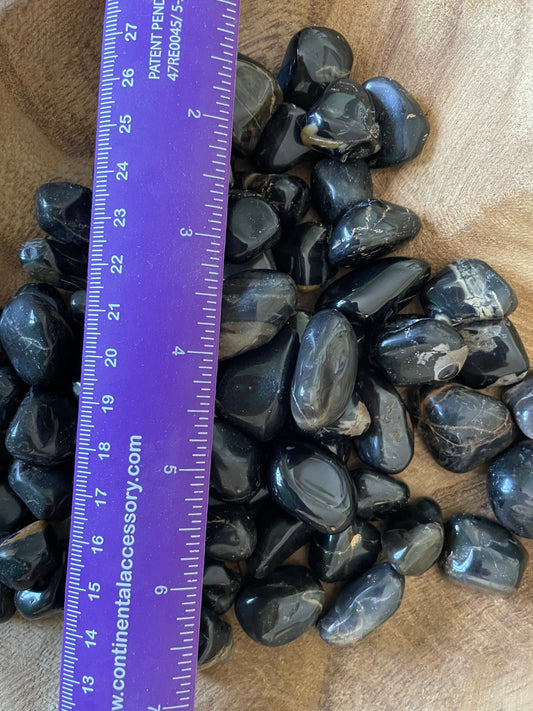 Powerful protective black onyx tumbles large size