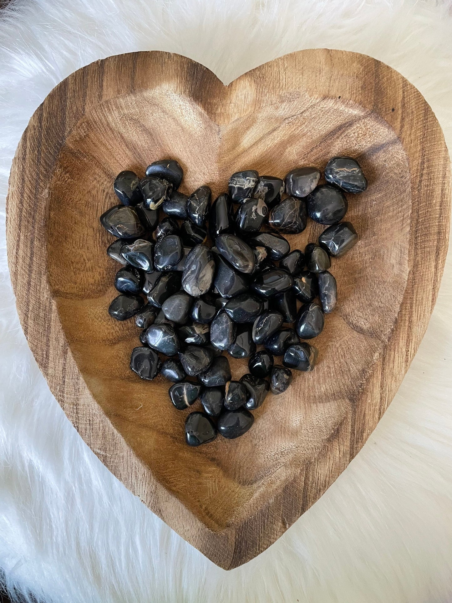Powerful protective black onyx tumbles large size