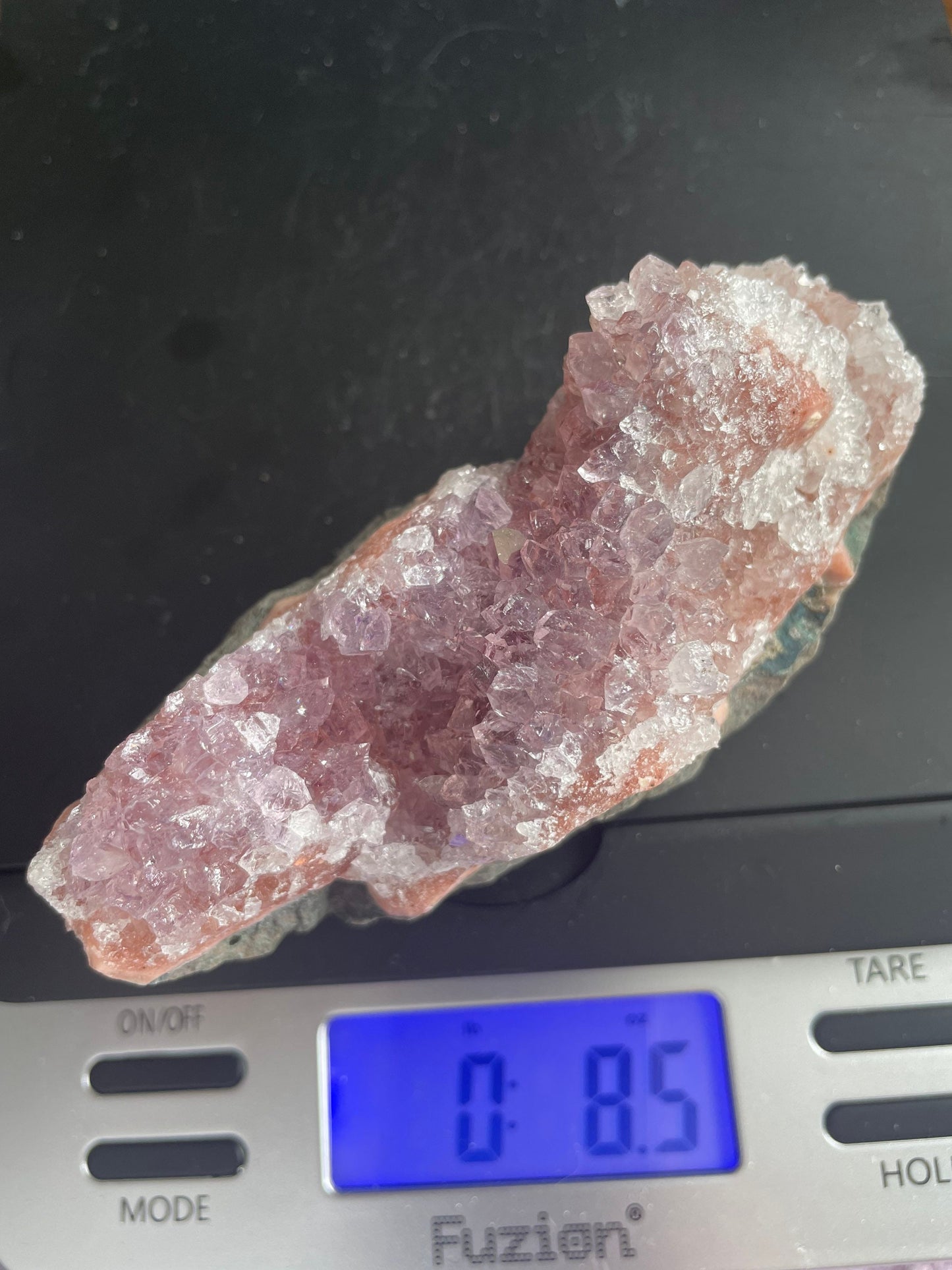 This uniquely colored Uruguay amethyst cluster is an Awesome mix of clear quartz, pink amethyst and amethyst