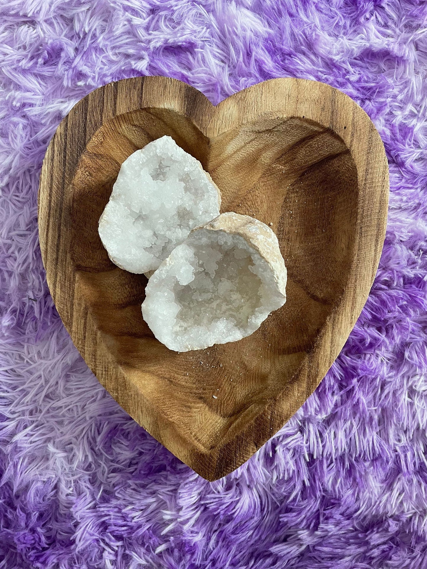 Beautiful! Rock specimen Geode matching halves Crystal calcite pair
