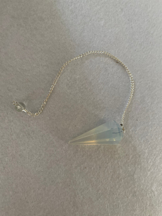 Gorgeous Opalite pendulum is approximately 1.65” and with chain is 8.5” total length