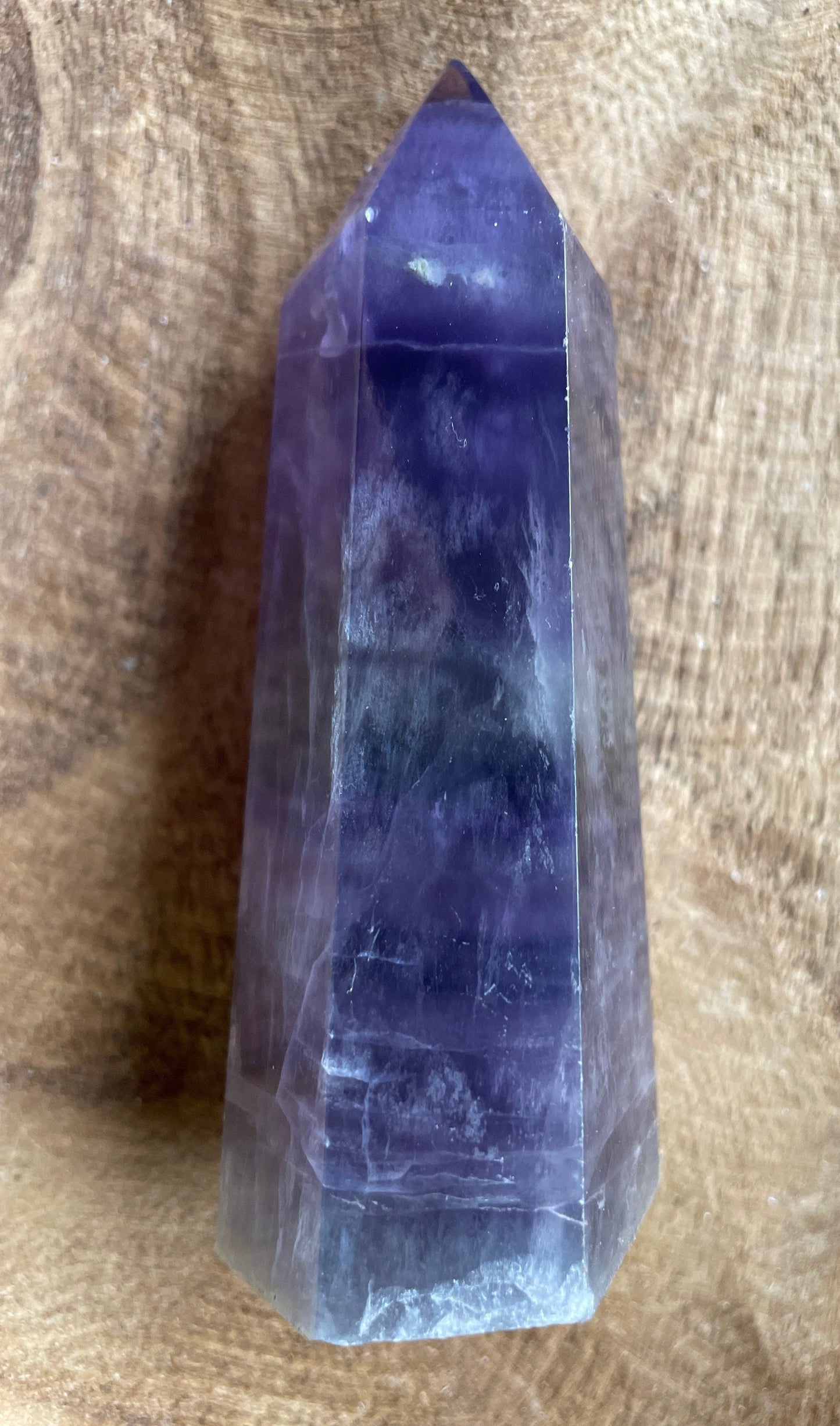 9.2 ounce Rainbow Fluorite point obelisk