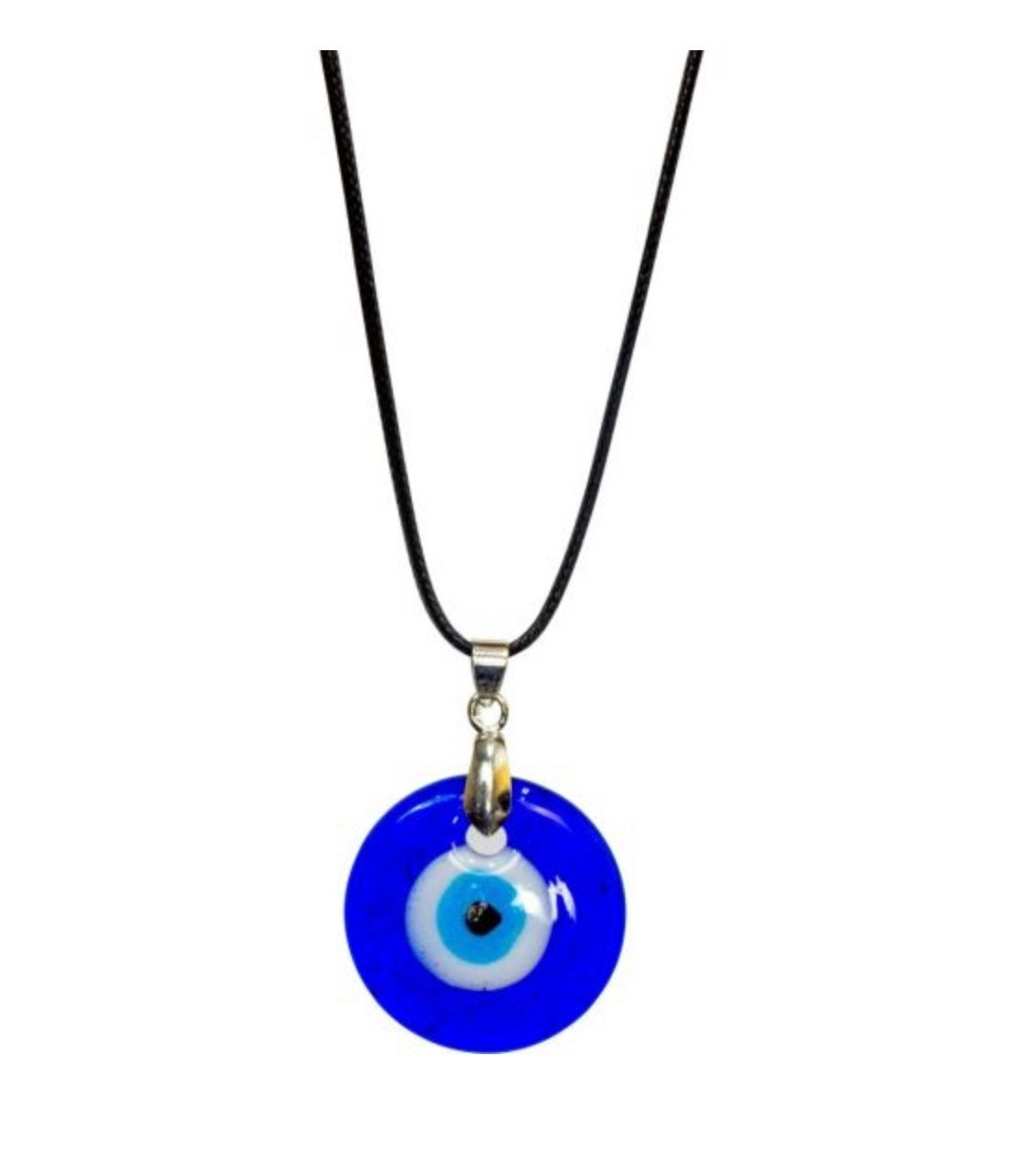 Evil Eye Protection Necklace Round Blue with Black Cord Evil eye protection evil eye amulet protect against bad luck spells jealousy