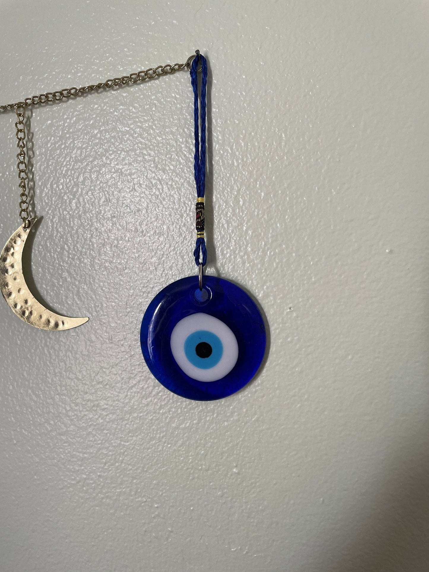 Glass Evil Eye Talisman 2.25 inches Round Blue Evil eye protection evil eye amulet protect against bad luck spells jealousy