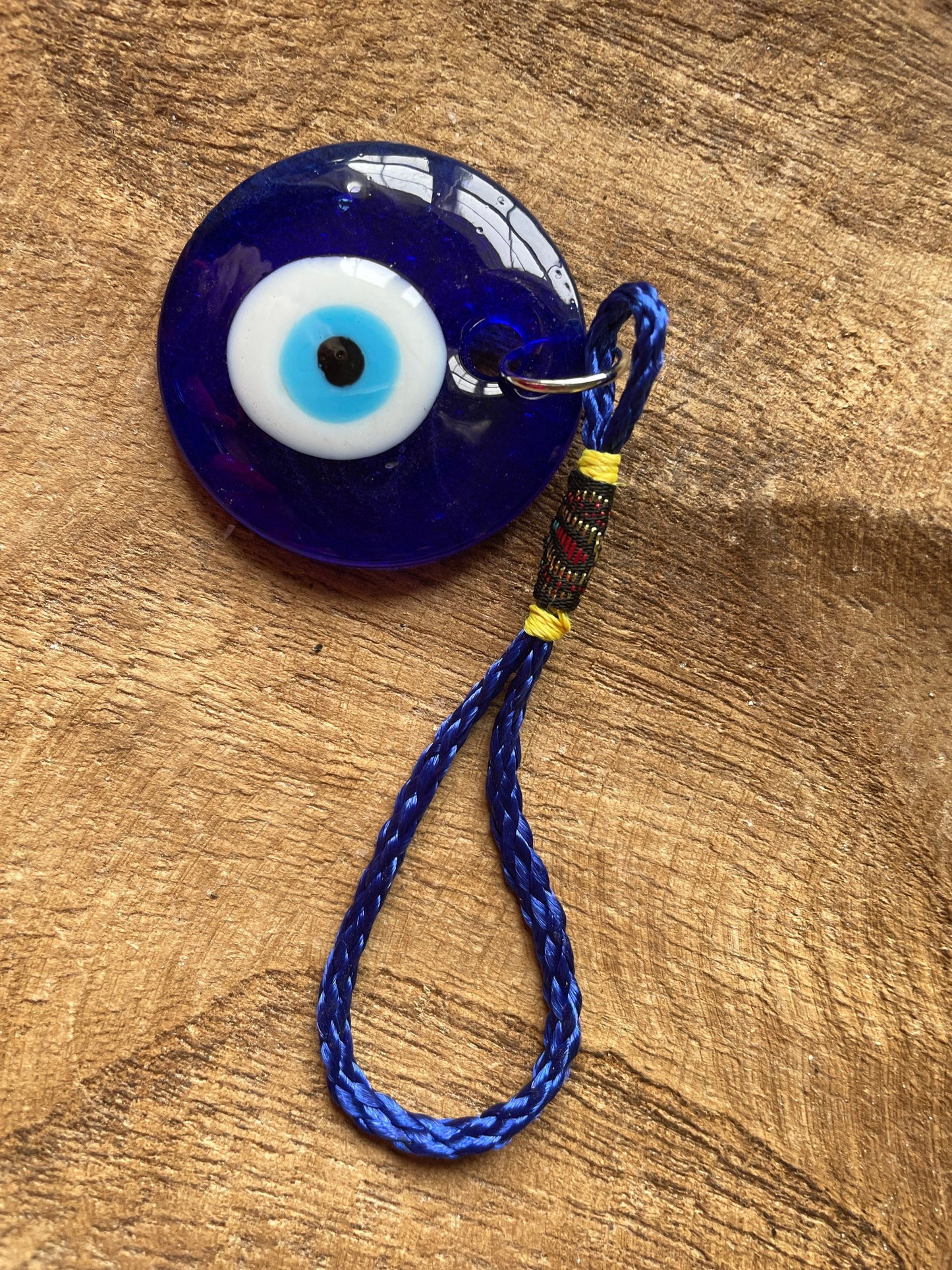 Glass Evil Eye Talisman 1.25in Round Blue Evil eye protection evil eye amulet protect against bad luck spells jealousy