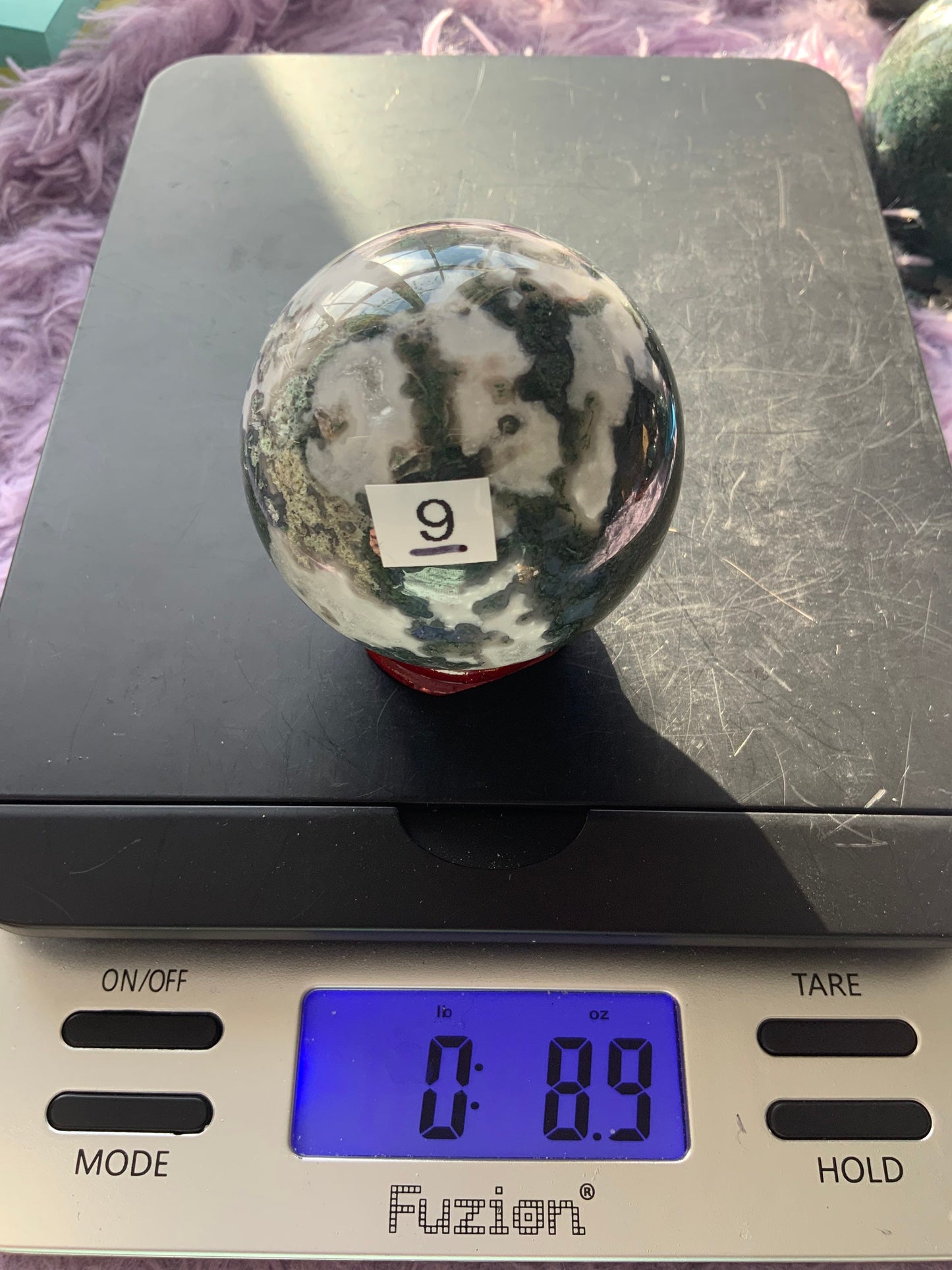 Beautiful Moss agate spheres four to choose from earth crystal Gardner stone