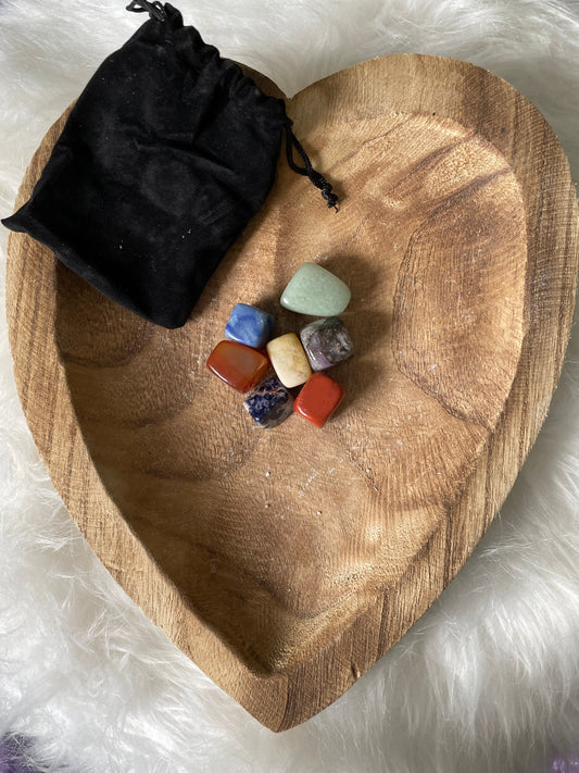 Chakra Tumbled Stone Balancing Kit w/ Velvet Pouch