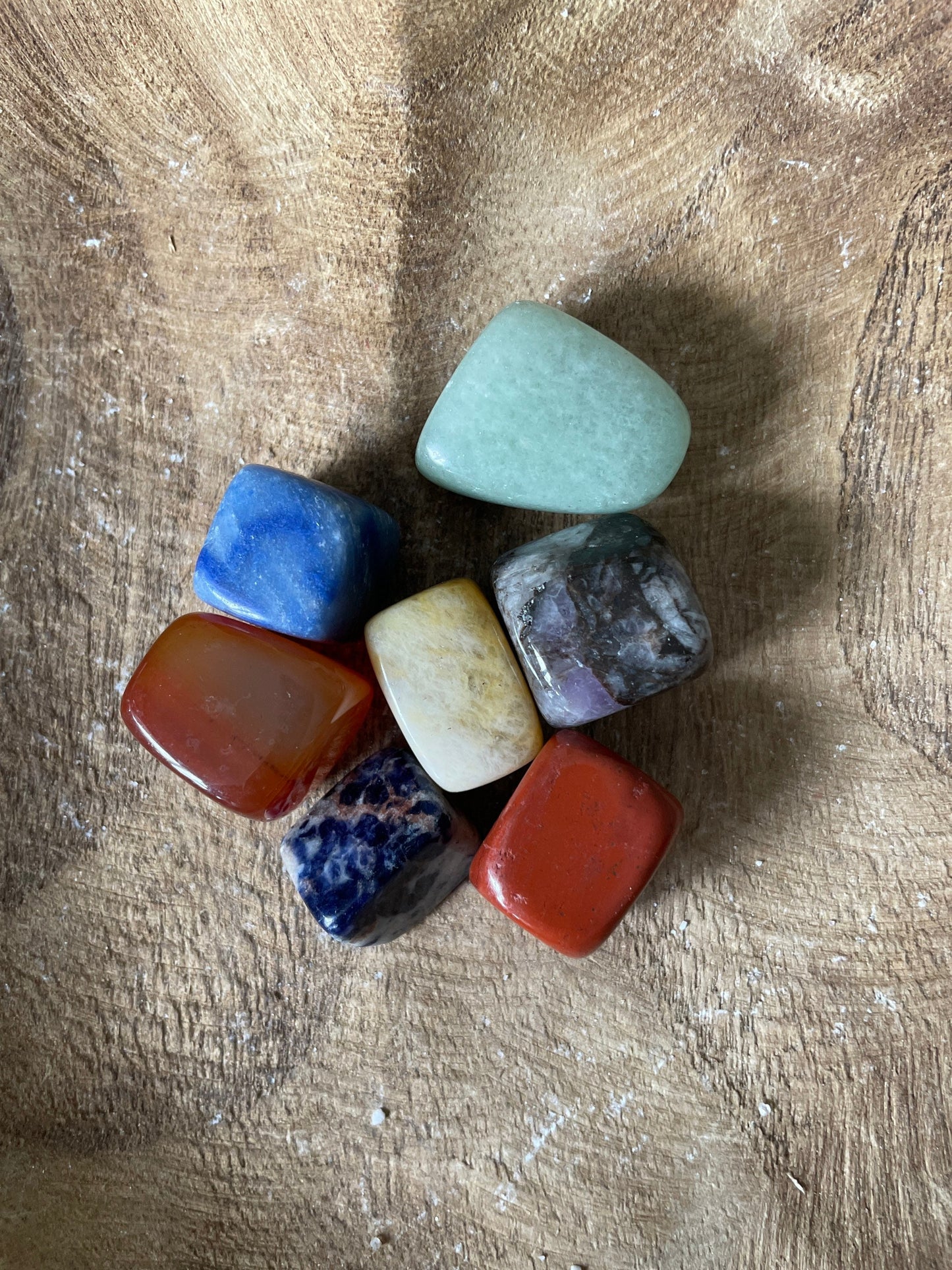 Chakra Tumbled Stone Balancing Kit w/ Velvet Pouch