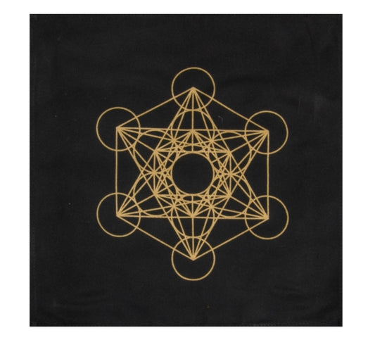 Printed Cotton Crystal Grid - Metatron 12 inches