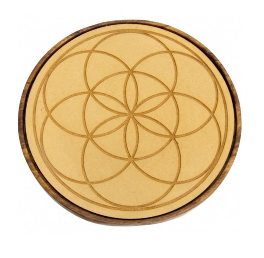 Seed of Life crystal grid wooden 5.75 inches