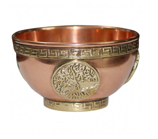 Copper Bowl Incense & Charcoal Burner - Tree of Life