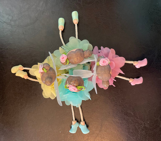 Sweet whimsical fairy wearing cut tutu Fairy shelf sitter in four colors