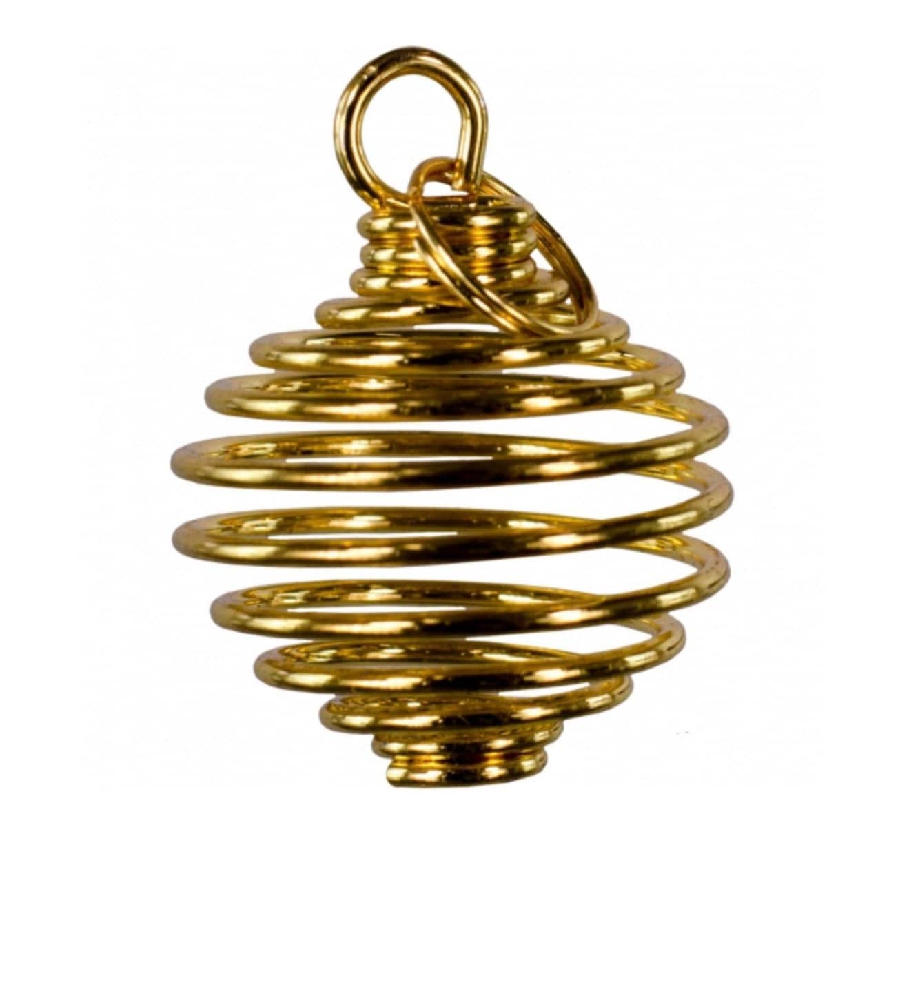 Small Tumbled Stone Cage Empty Gold OR ADD a tumbled crystal of your choice