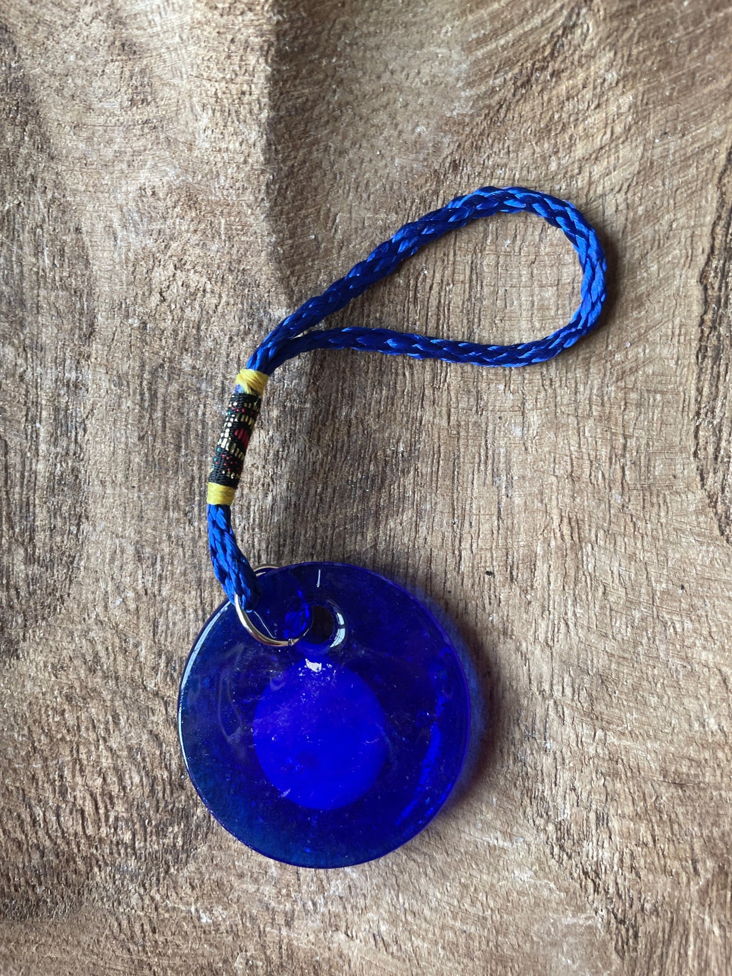 Glass Evil Eye Talisman 1.25in Round Blue Evil eye protection evil eye amulet protect against bad luck spells jealousy