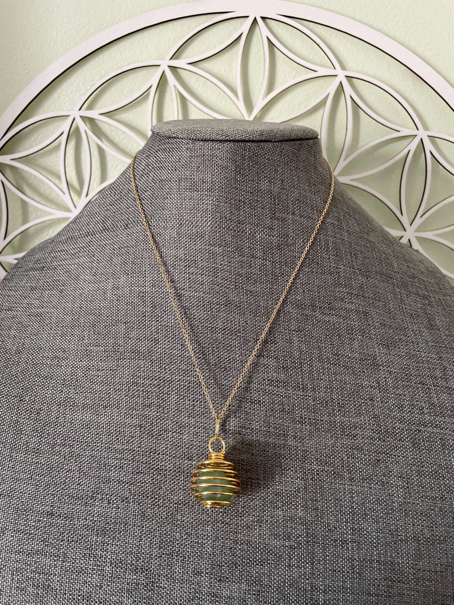 Small Tumbled Stone Cage Empty Gold OR ADD a tumbled crystal of your choice