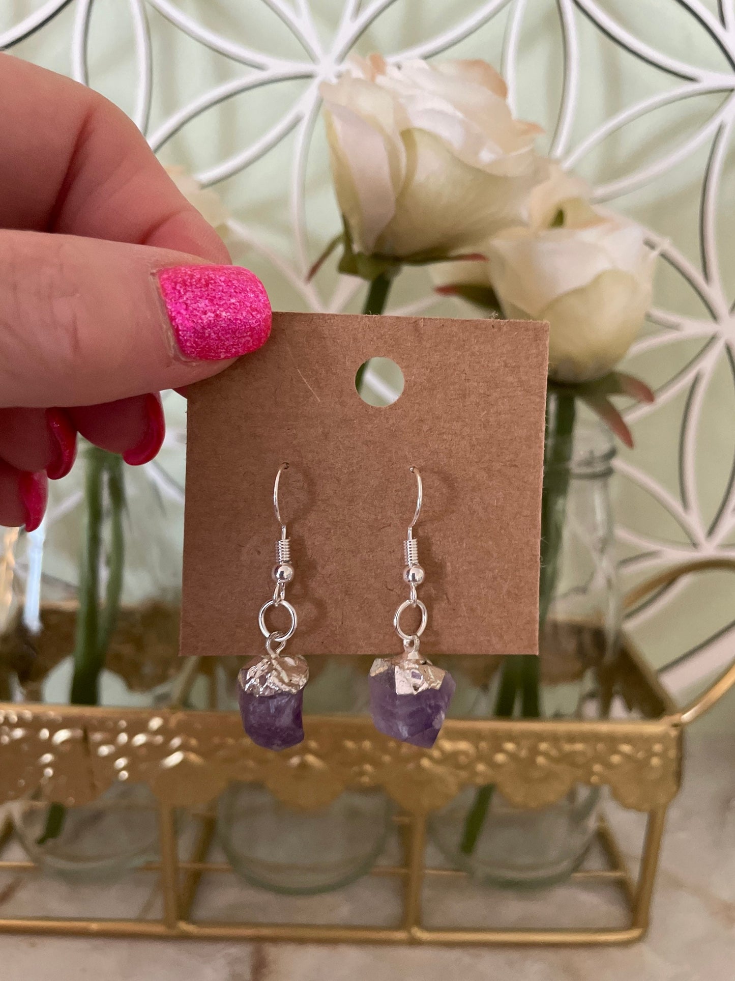 Beautiful Amethyst Dangle Earrings