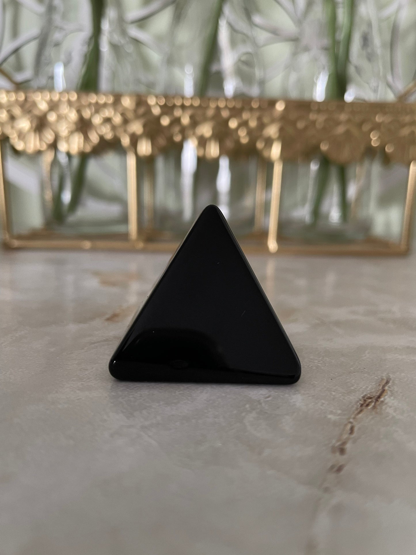 Gemstone Pyramid - Black Obsidian Height in Inches 1.3 Inches Obsidian is truth-enhancing A strongly protective stone