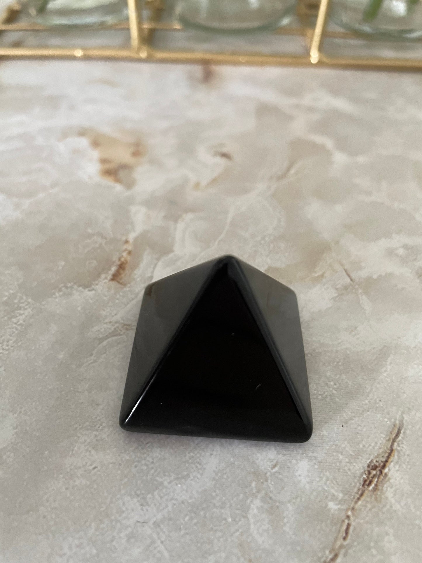 Gemstone Pyramid - Black Obsidian Height in Inches 1.3 Inches Obsidian is truth-enhancing A strongly protective stone