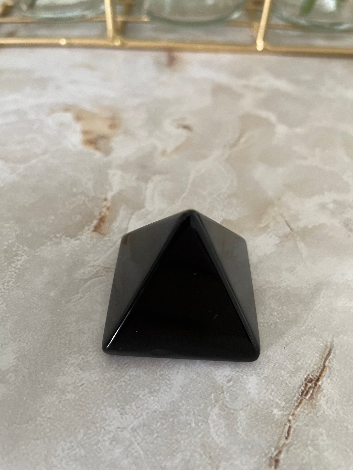 Gemstone Pyramid - Black Obsidian Height in Inches 1.3 Inches Obsidian is truth-enhancing A strongly protective stone