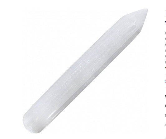 Massage Wand Large White Selenite 6 inches length Reiki wand