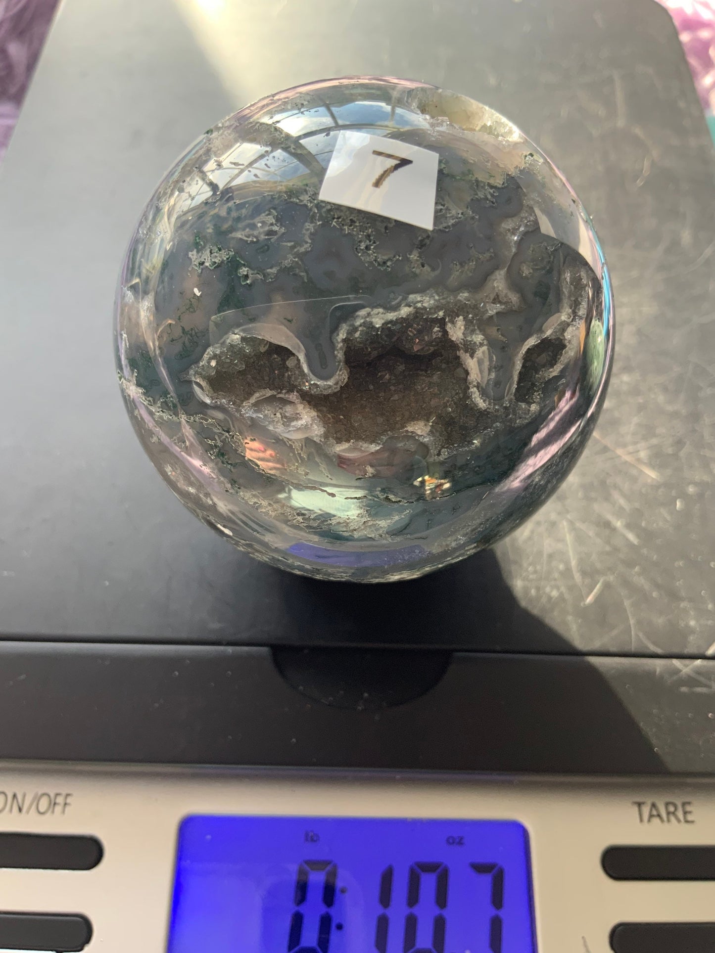 Beautiful Moss agate spheres four to choose from earth crystal Gardner stone