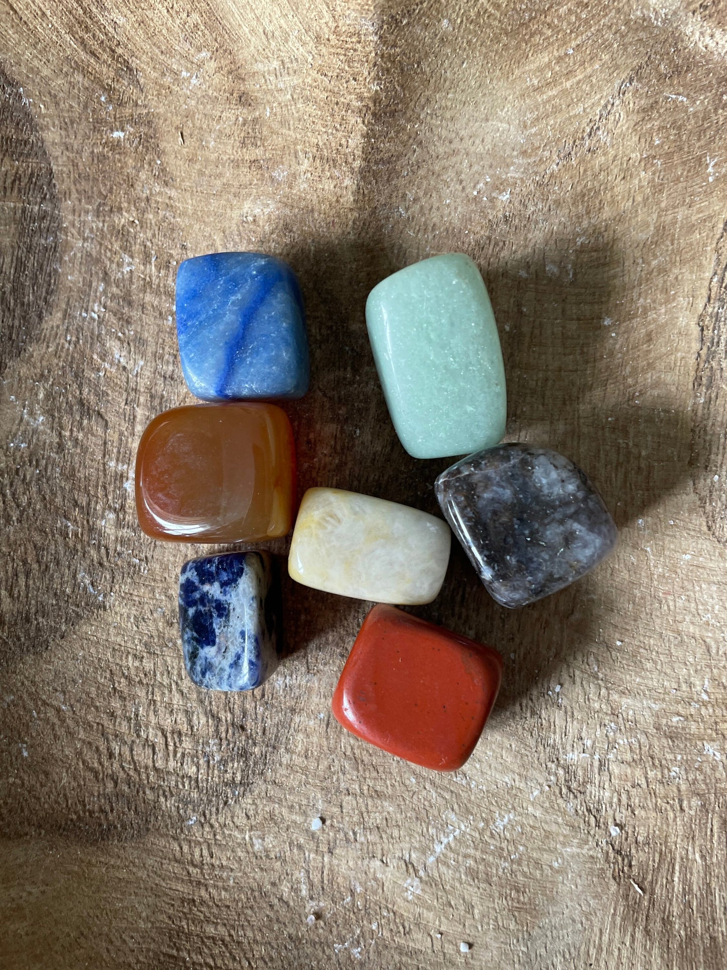 Chakra Tumbled Stone Balancing Kit w/ Velvet Pouch