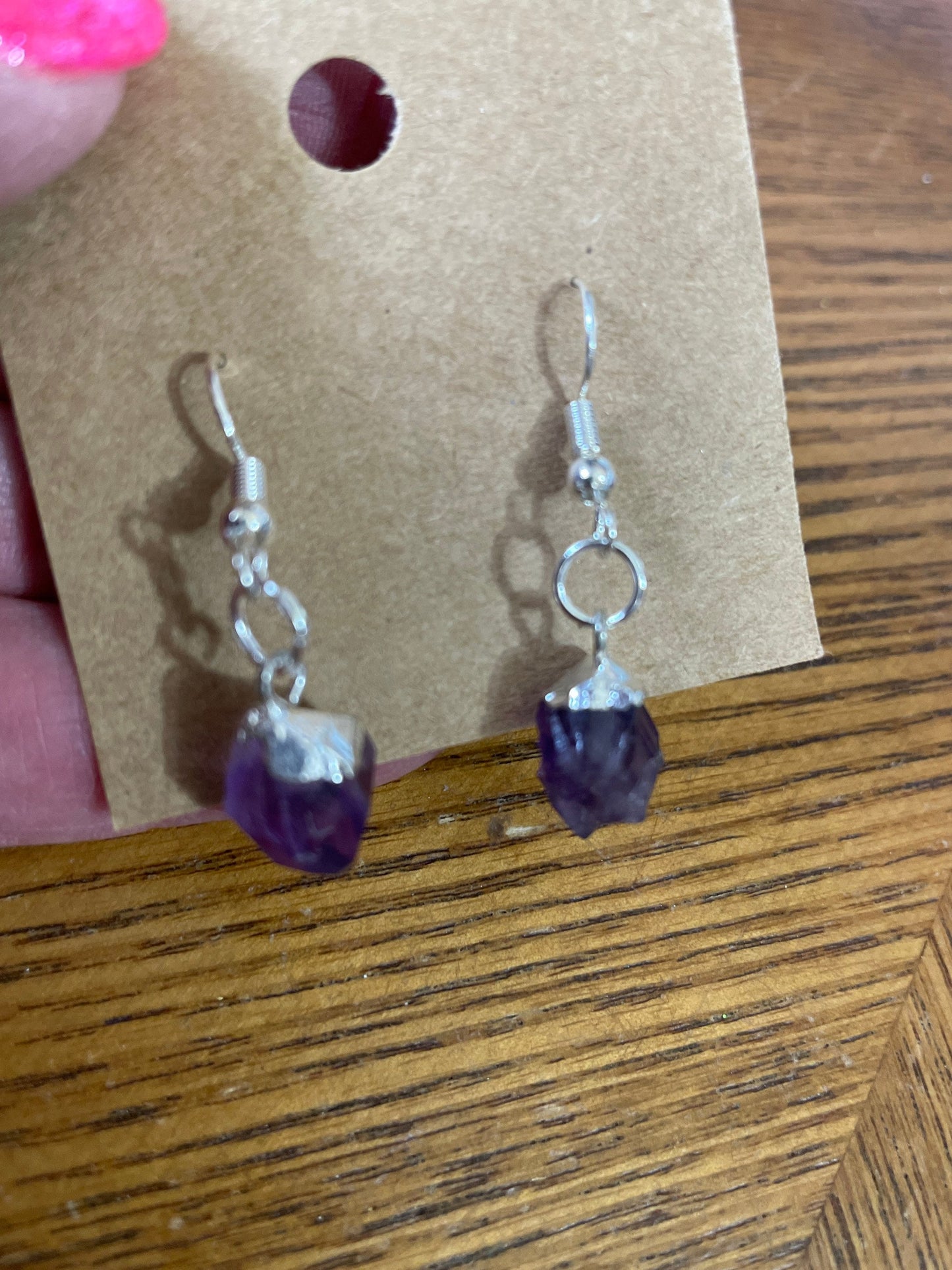 Beautiful amethyst dangled earring chunk