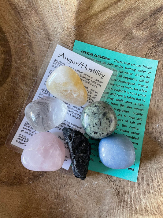 Anger and Hostility crystal set with 6 large stones