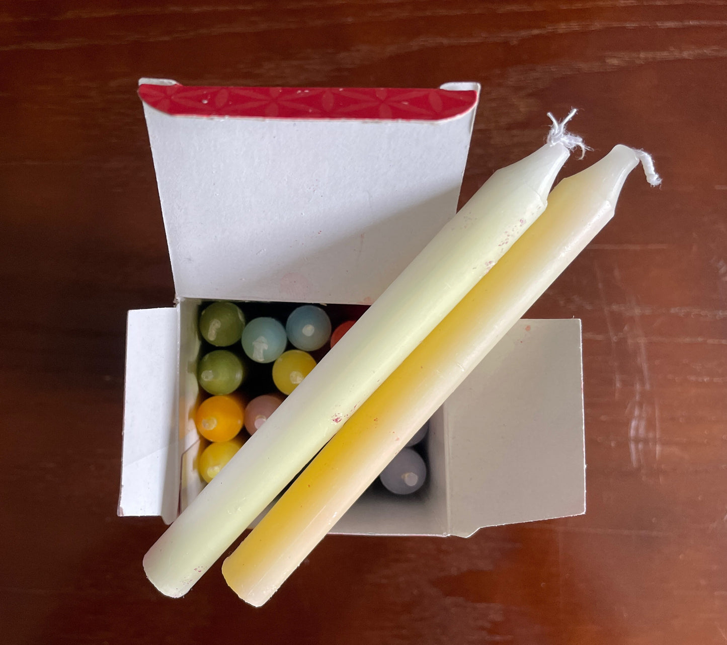 CLEARANCE Box of 20 mini chakra candles 5 inches