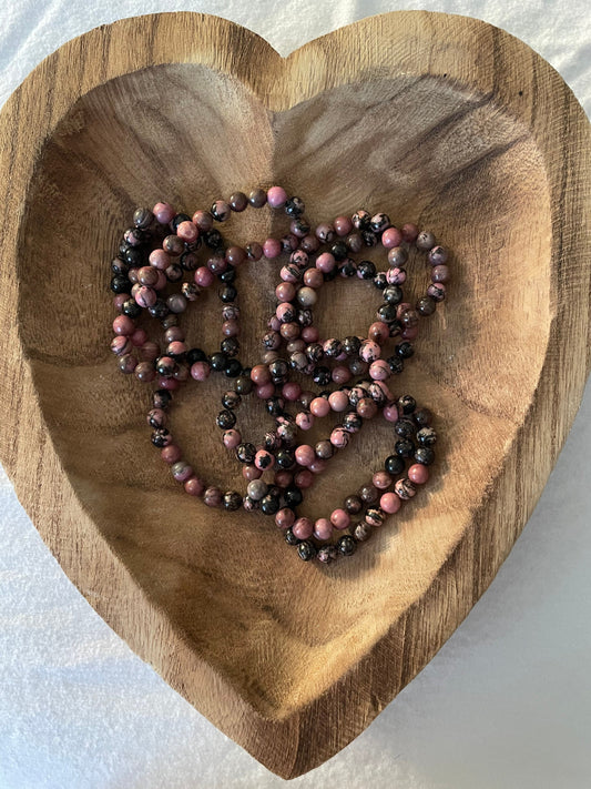 Beautiful Rhodonite 8mm bracelets. One size fits all.