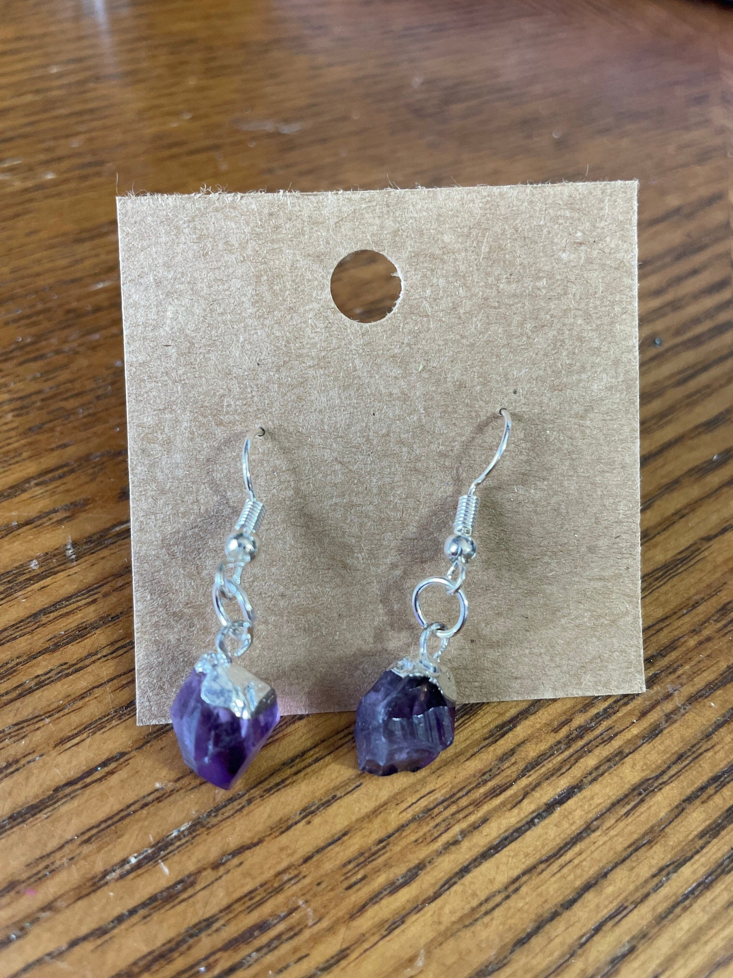 Beautiful amethyst dangled earring chunk