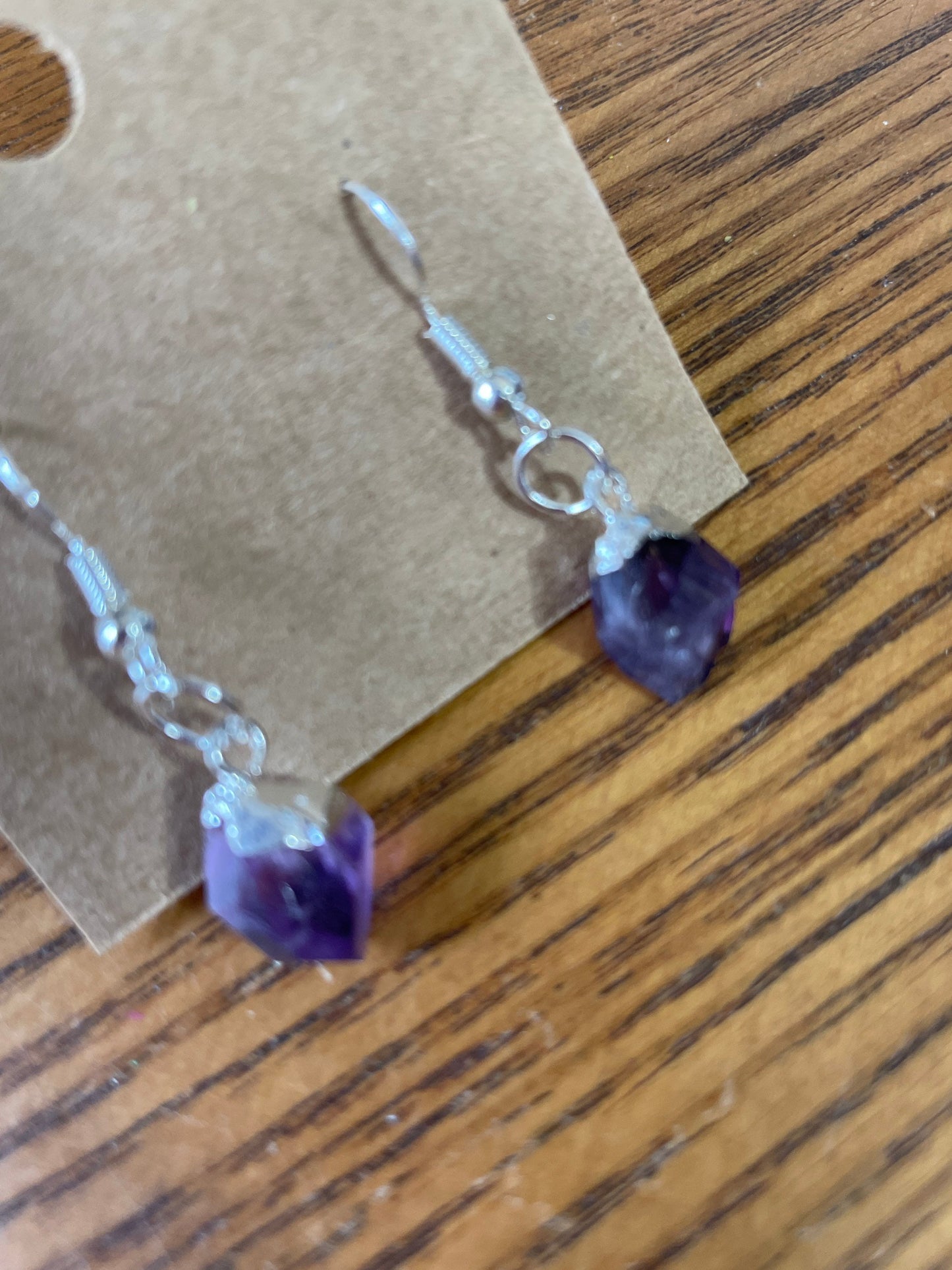Beautiful amethyst dangled earring chunk