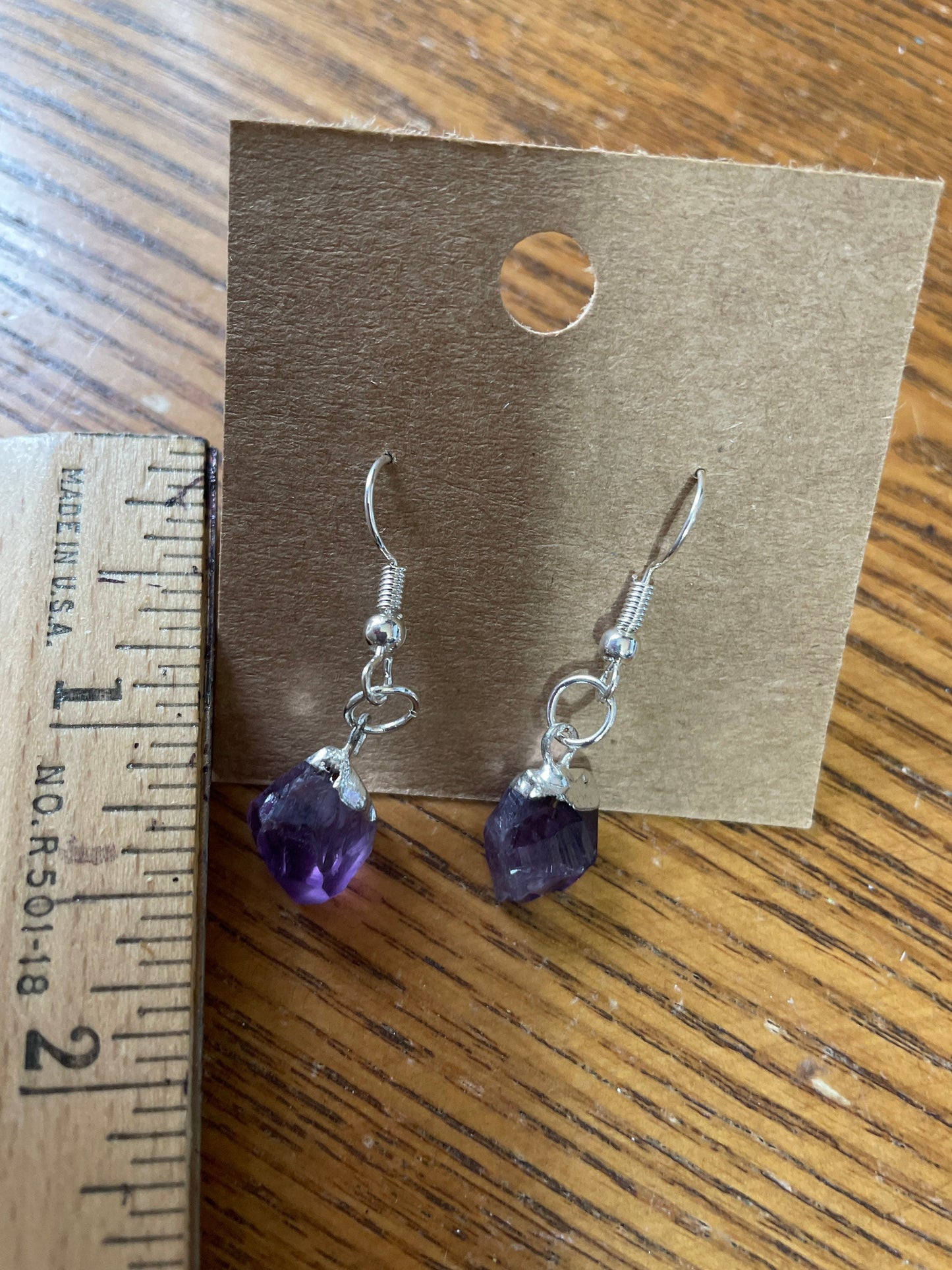 Beautiful amethyst dangled earring chunk
