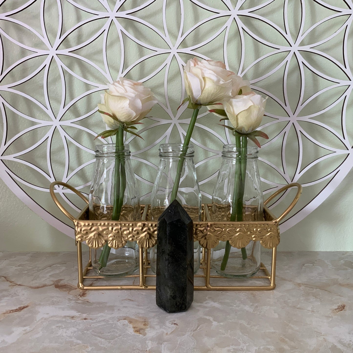 Beautiful labradorite obelisk 6.4 oz