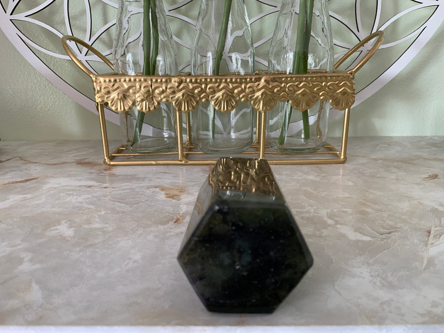 Beautiful labradorite obelisk 9.6 oz