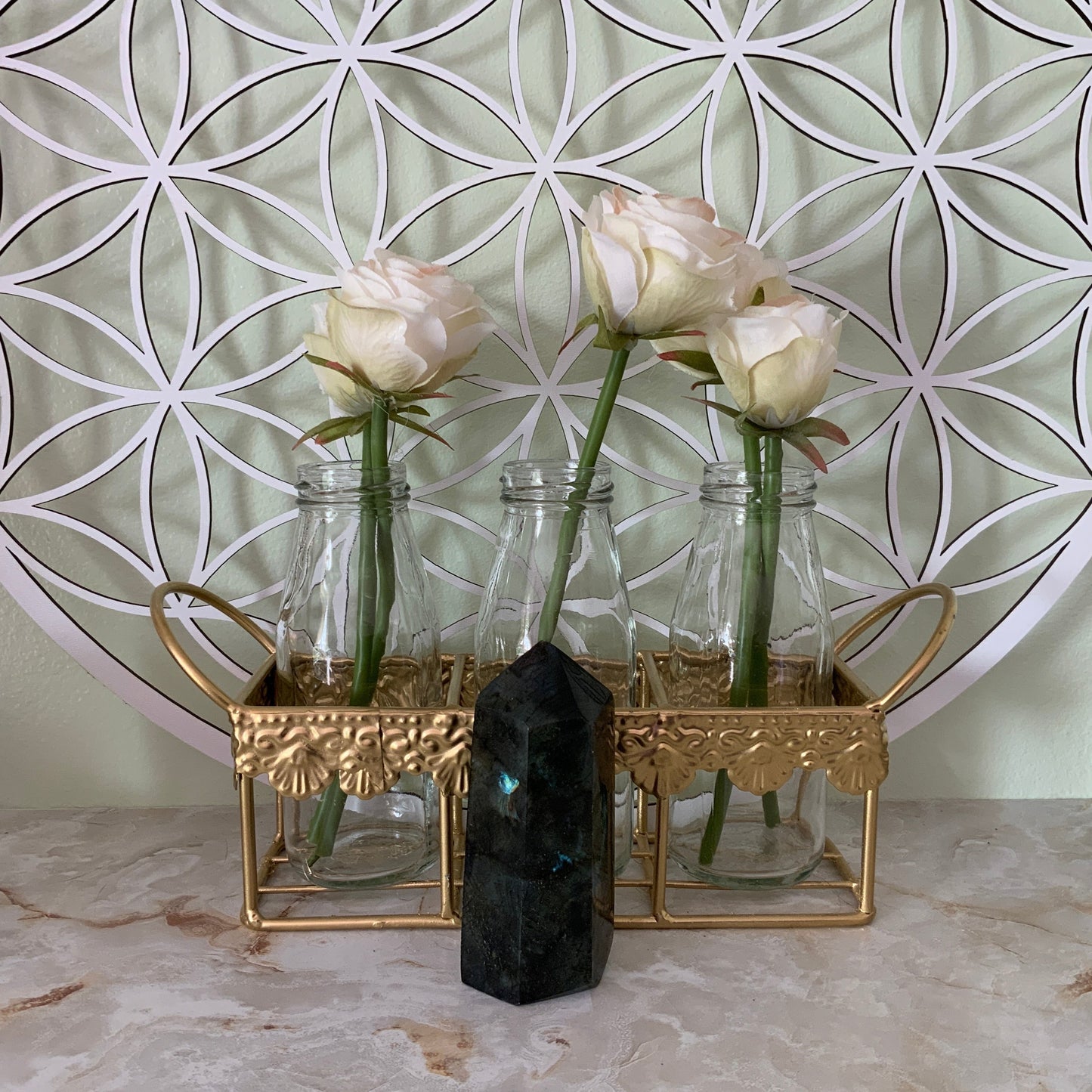 Beautiful labradorite obelisk 9.1 oz