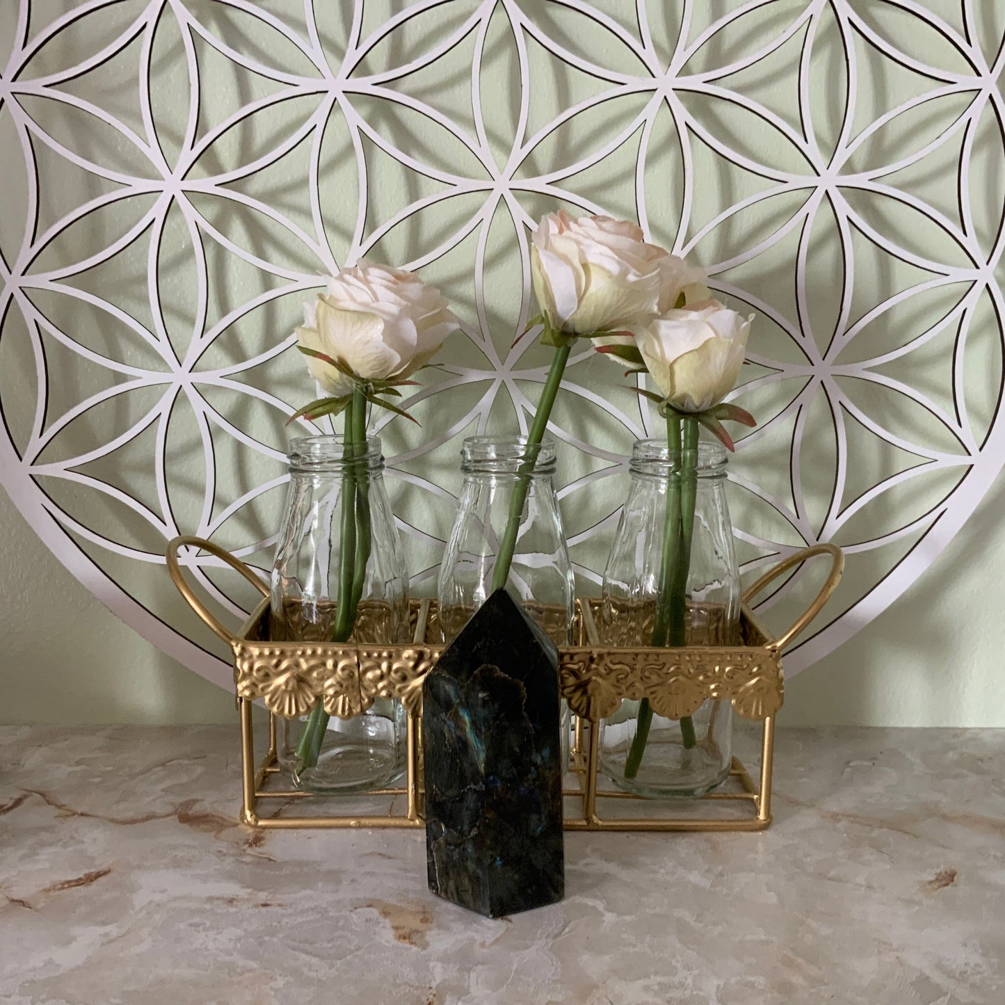 Beautiful labradorite obelisk 13 ounces