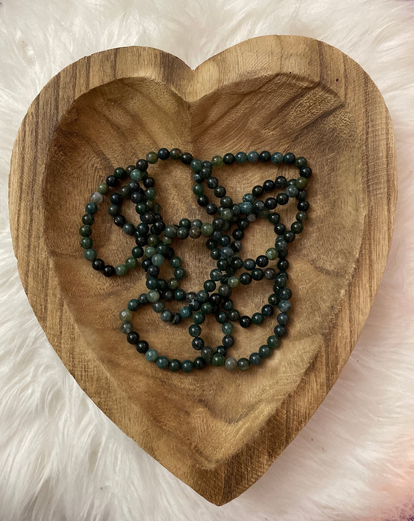 Beautiful Moss Agate 8 mm beaded bracelet
