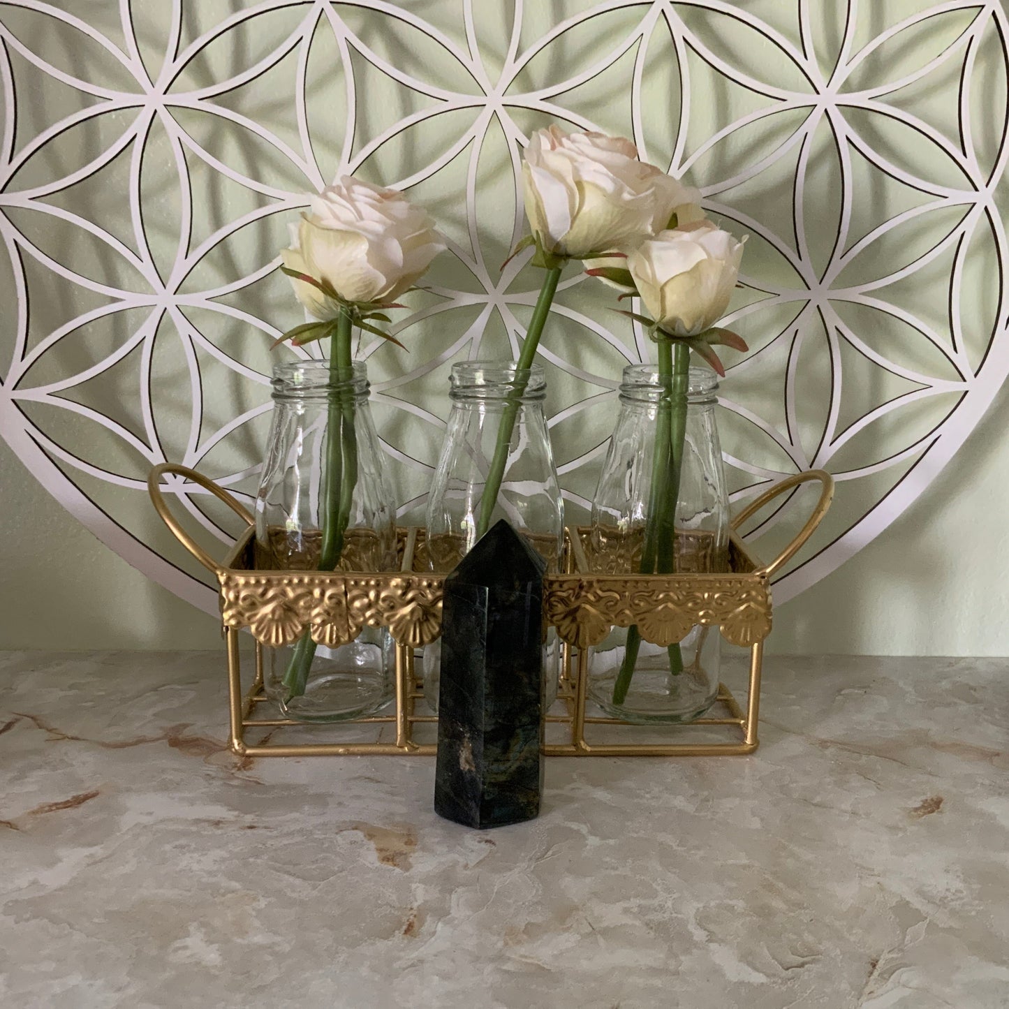 Beautiful labradorite obelisk 7.7 oz