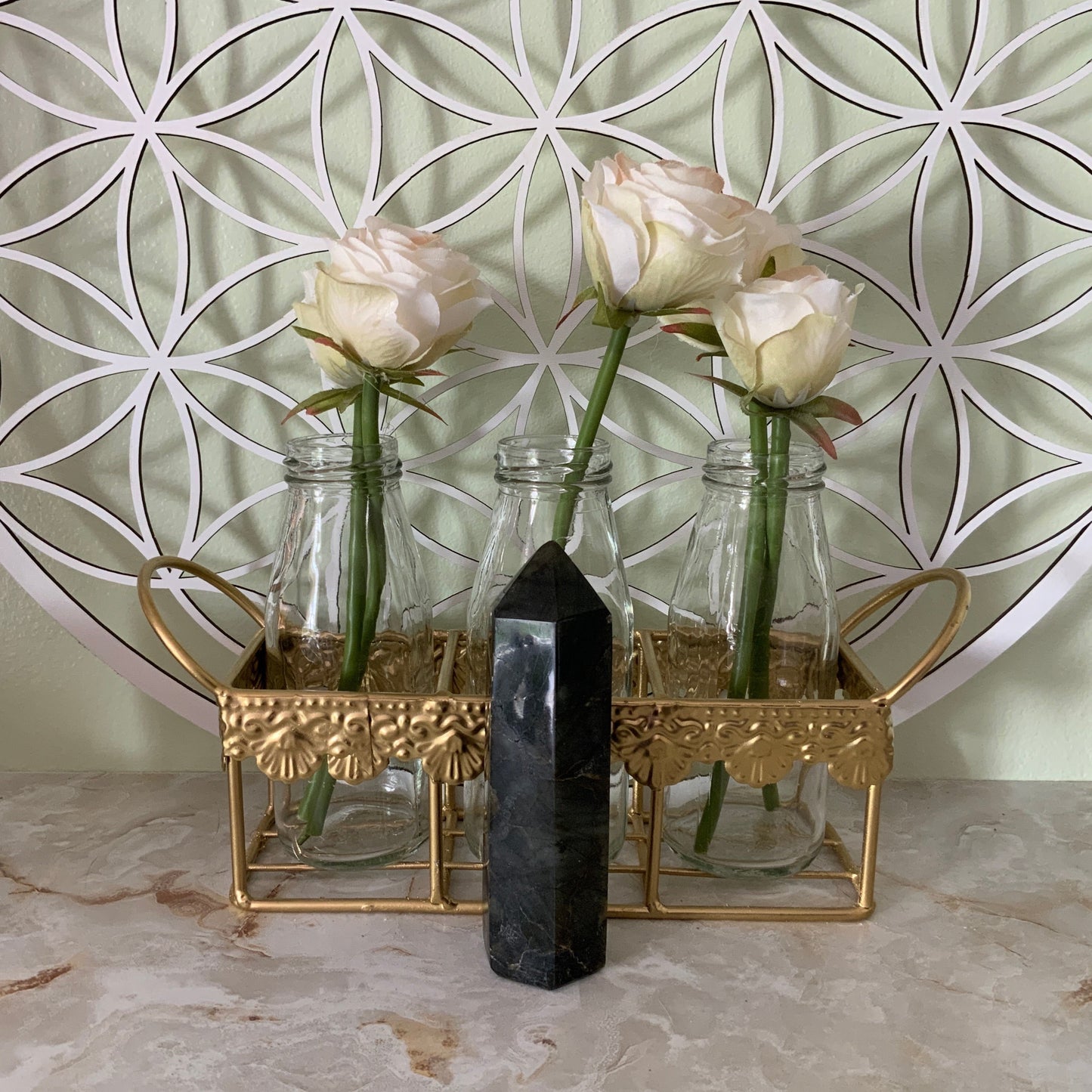 Beautiful labradorite obelisk 8.9 oz