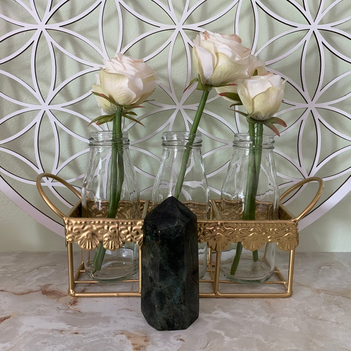 Beautiful labradorite obelisk 9.1 oz