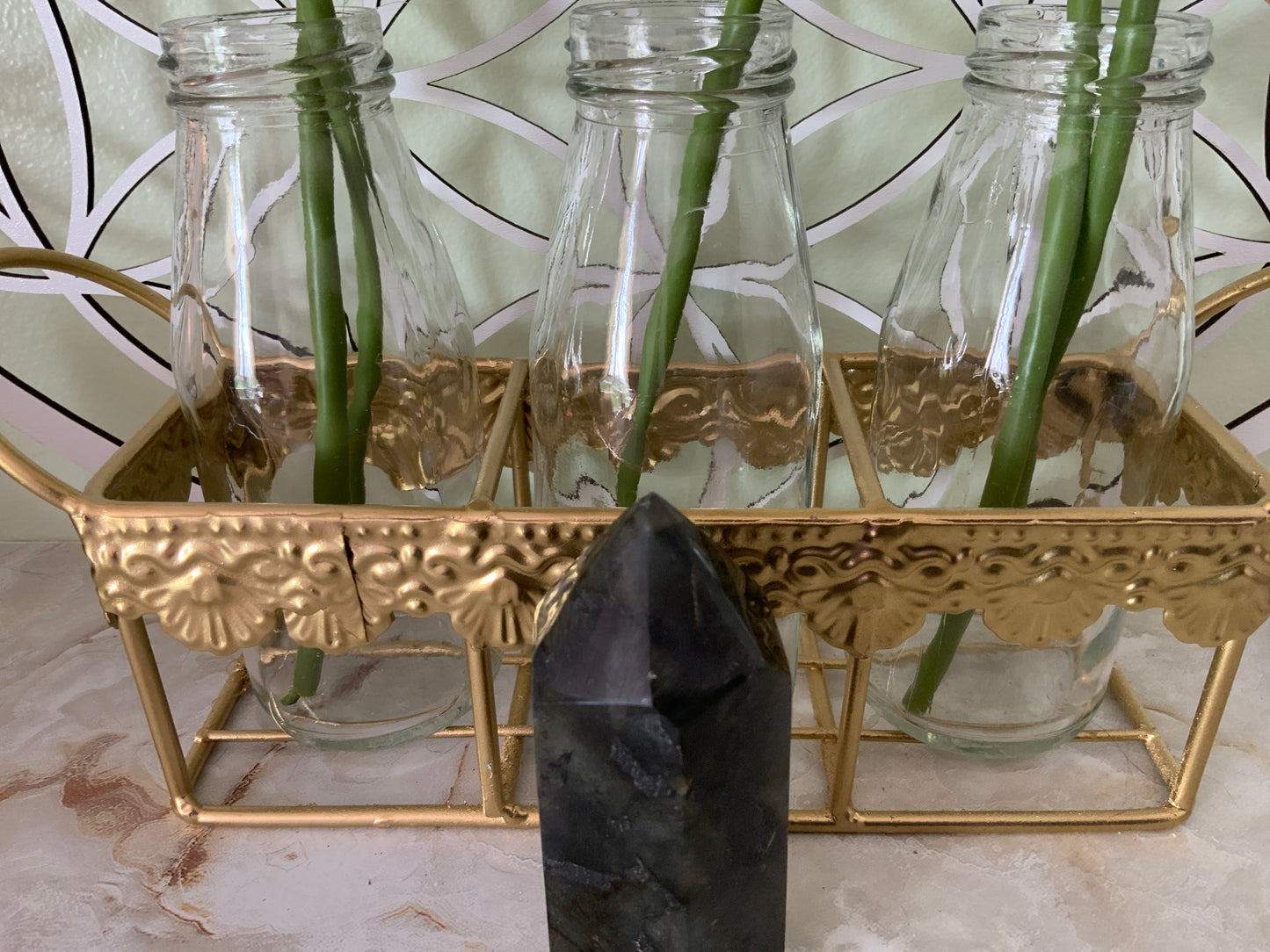 Beautiful labradorite obelisk 7.5 oz