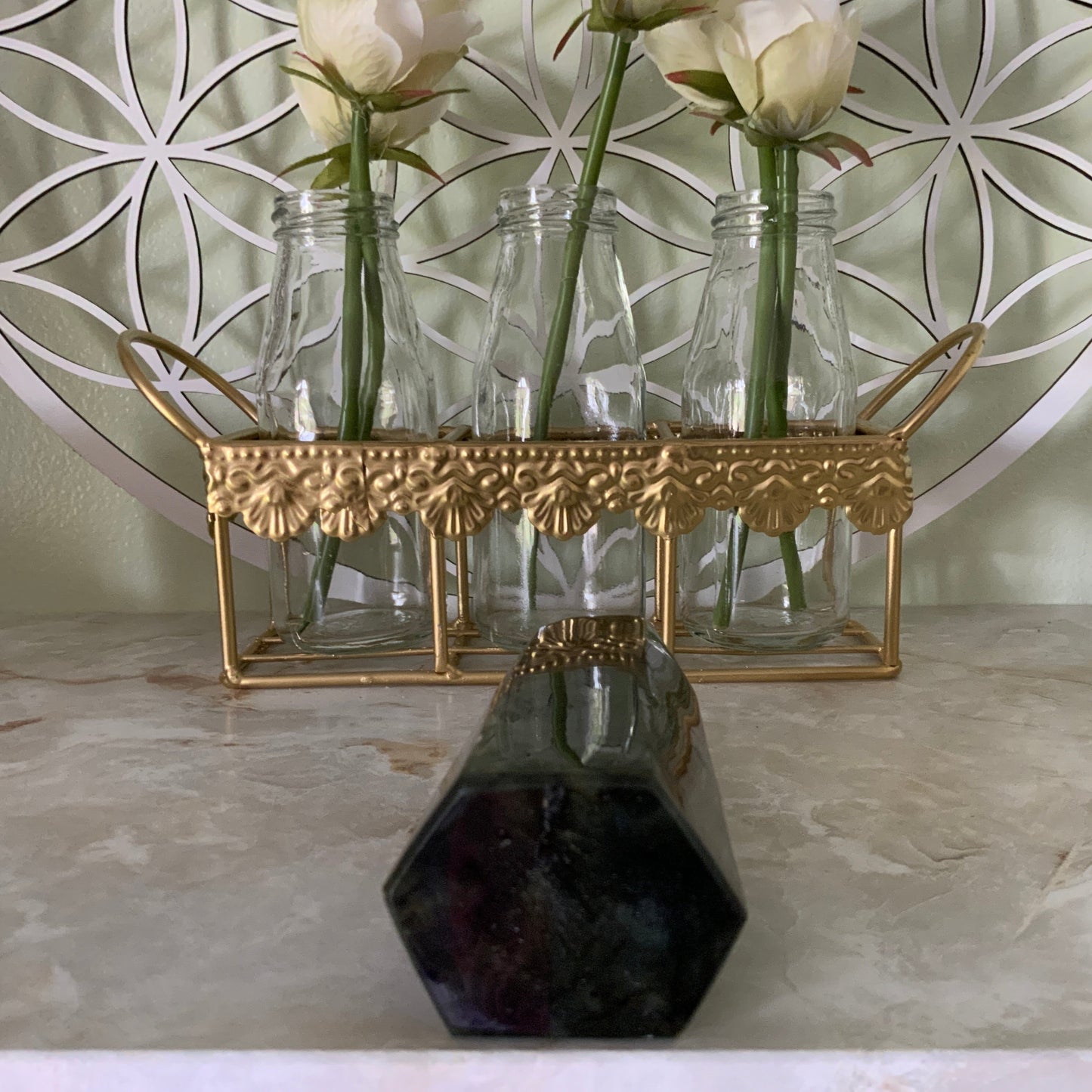 Beautiful labradorite obelisk nearly 1 pound