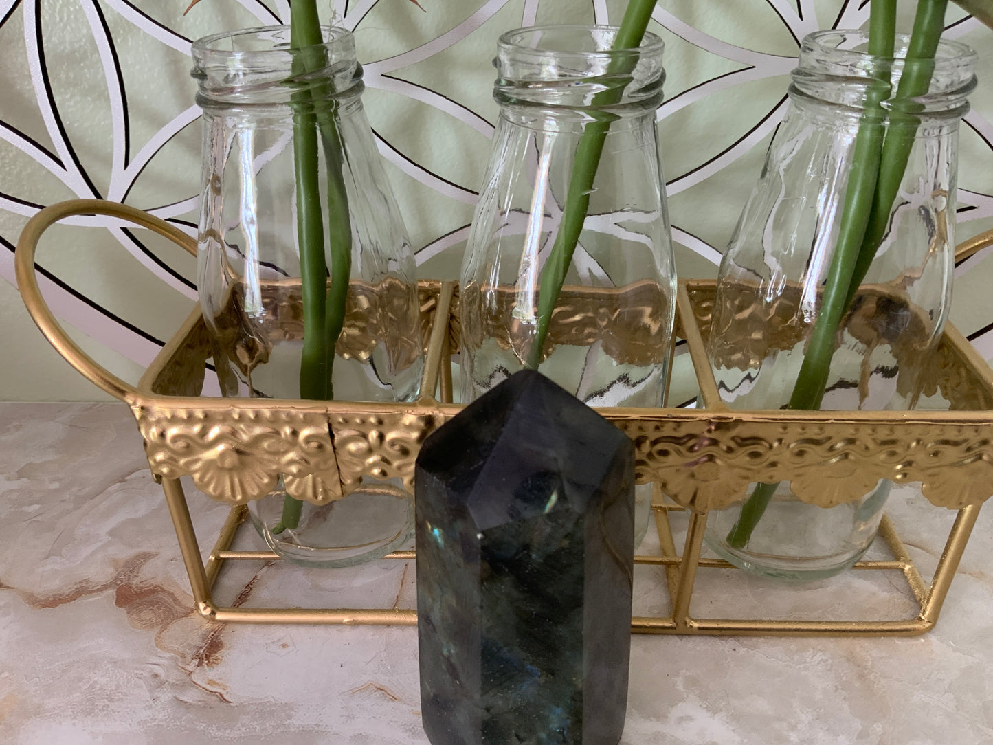 Beautiful labradorite obelisk 9.1 oz