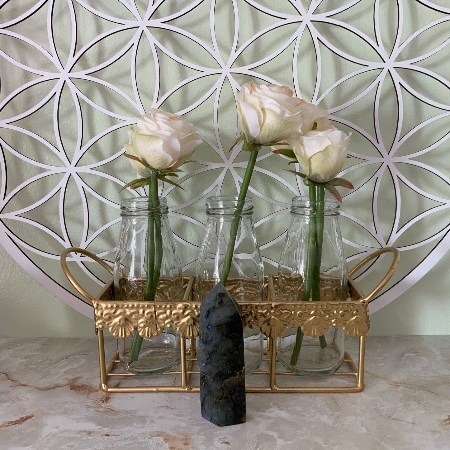 Beautiful labradorite obelisk 6.4 oz